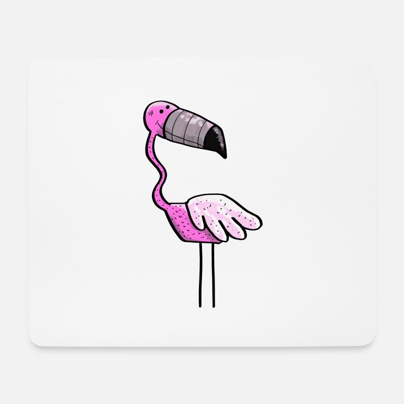 Flamingo Power - Vogel - Sommer - Pink - Mousepad (Querformat) - Weiß