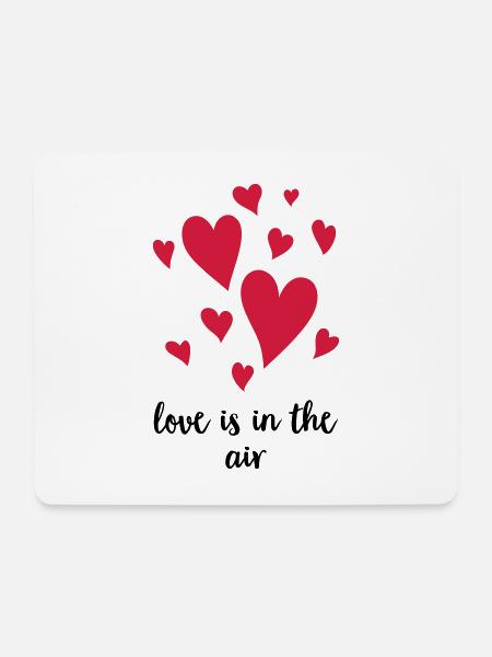 LOVE IS IN THE AIR AUFSTEIGENDE HERZEN - Mousepad (Querformat) - Weiß