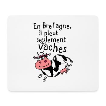 bretagne pleut vache bretonne - Tapis de souris (format paysage) - blanc - Devant
