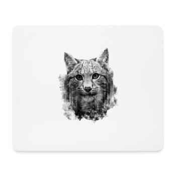 Katze Luchs - Cooles Doppelbelichtungs-Design - Mousepad (Querformat) - Weiß - Vorne