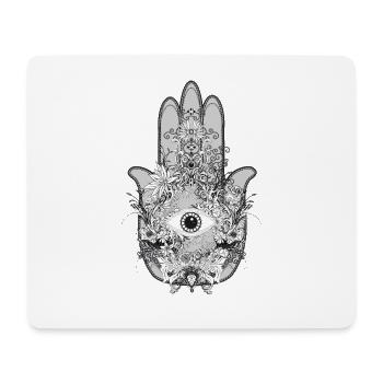 kunstvoll geschmückte Hand Fatimas mit Auge - Mousepad (Querformat) - Weiß - Vorne