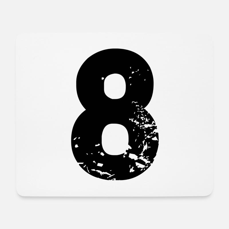 8 Zahl Trikot - Mousepad (Querformat) - Weiß