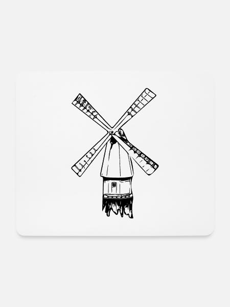 Vintage nostalgische Windmühle - Mousepad (Querformat) - Weiß