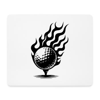 Golfball auf Tee brennend Feuer Flammen Style - Mousepad (Querformat) - Weiß - Vorne