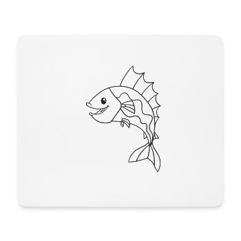 Fisch, Fische, Geschenk, Geschenkidee - Mousepad (Querformat) - Weiß - Vorne