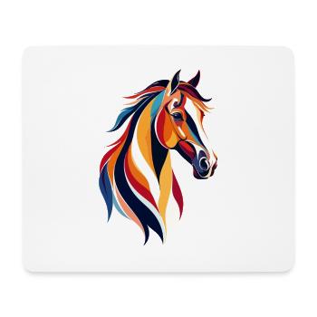 Colorful Horse Portrait Color Explosion Horse Head - Mouse Pad (horizontal) - white - Front
