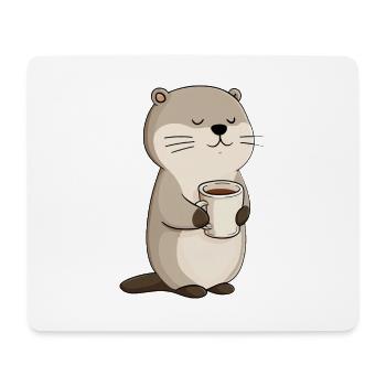Cozy Otter Coffee Moment - Mouse Pad (horizontal) - white - Front
