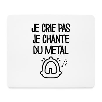 Je ne crie pas, je chante du métal - Tapis de souris (format paysage) - blanc - Devant
