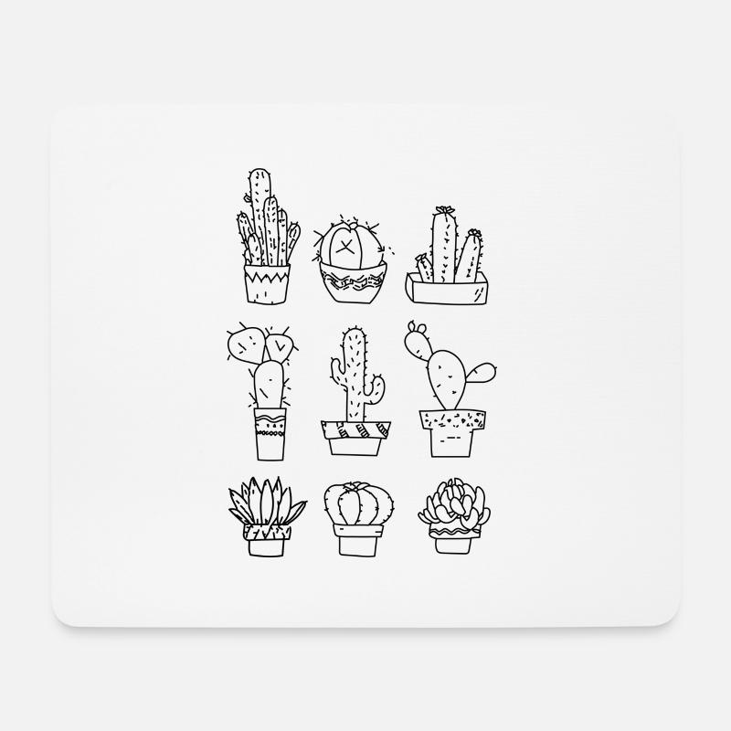 6 different cacti - Mouse Pad (horizontal) - white