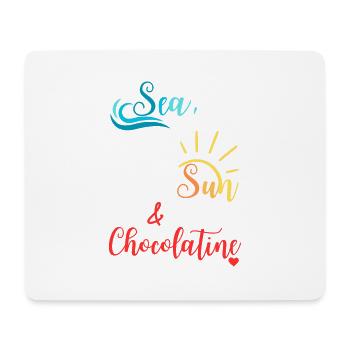 Sea, sun & Chocolatine - Sud-ouest - Pays-basque - Tapis de souris (format paysage) - blanc - Devant