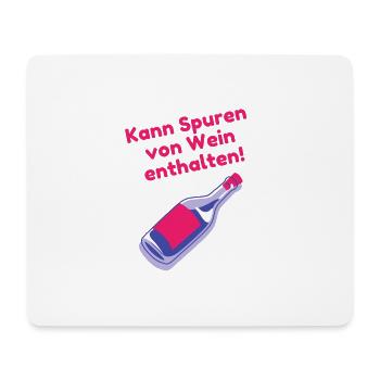 Kann Spuren von Wein enthalten | Lustige Sprüche - Mousepad (Querformat) - Weiß - Vorne