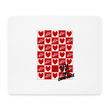Damier Cœurs et Pizza - Tapis de souris (format paysage) - blanc - Devant