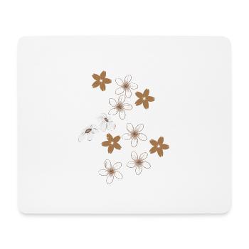 Boho Blumen Muster - Cottagecore Aesthetic  - Mousepad (Querformat) - Weiß - Vorne