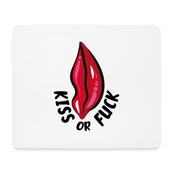 KISS OR FUCK - Mouse Pad (horizontal) - white - Front