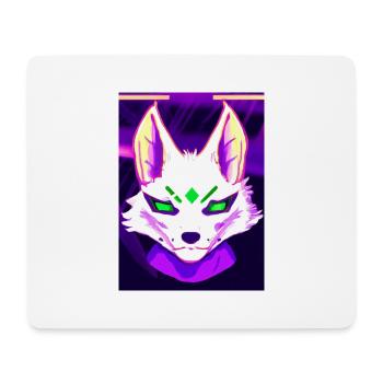 Kitsun Vaporwave Japanische Kami Vaporwave Kitsune - Mousepad (Querformat) - Weiß - Vorne