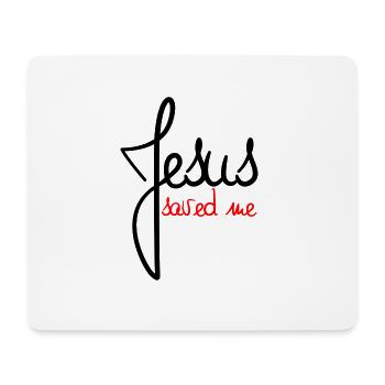 Jesus saved me black and red - Tapis de souris (format paysage) - blanc - Devant