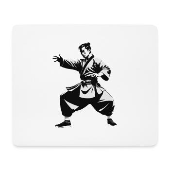 Moine Shaolin - Arts Martiaux Sticker - Tapis de souris (format paysage) - blanc - Devant