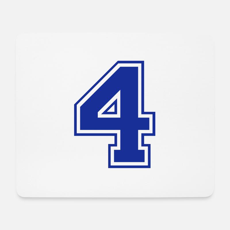 4 - Nummer - Zahl - Mousepad (Querformat) - Weiß