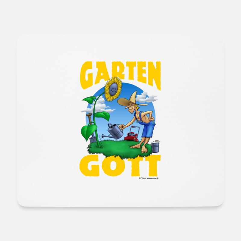 Garten Gott Sonnenblume no problem RAHMENLOS - Mousepad (Querformat) - Weiß