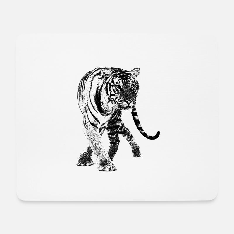 tiger - Mousepad (Querformat) - Weiß