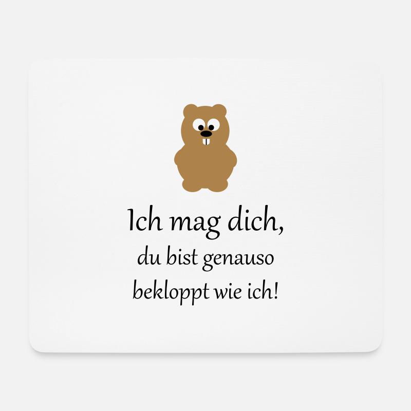 Spruch ich mag dich 2 - Mousepad (Querformat) - Weiß