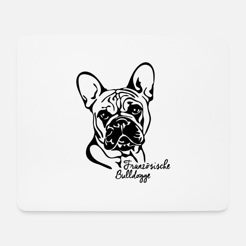 FRANZÖSISCHE BULLDOGGE PORTRAIT Wilsigns - Mousepad (Querformat) - Weiß