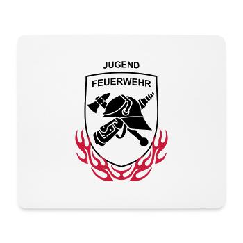 Jugendfeuerwehr Logo Feuer - Mousepad (Querformat) - Weiß - Vorne