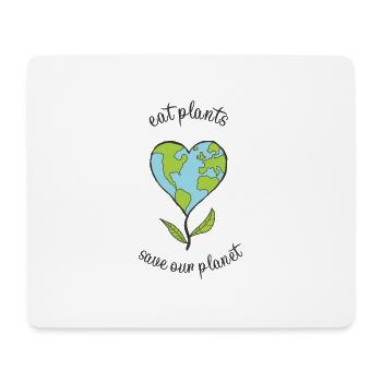 eat plants save our planet - Mousepad (Querformat) - Weiß - Vorne