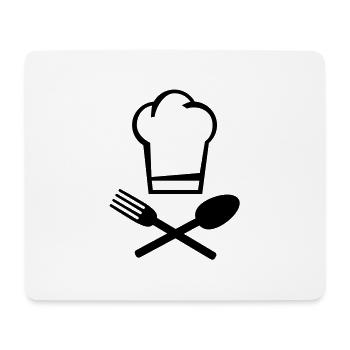 koch_muetze_besteck_f1 - Mouse Pad (horizontal) - white - Front