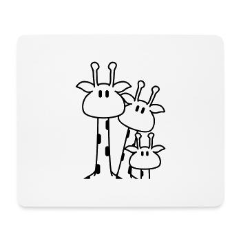 Cute giraffe family with child mom dad giraffe - Mouse Pad (horizontal) - white - Front