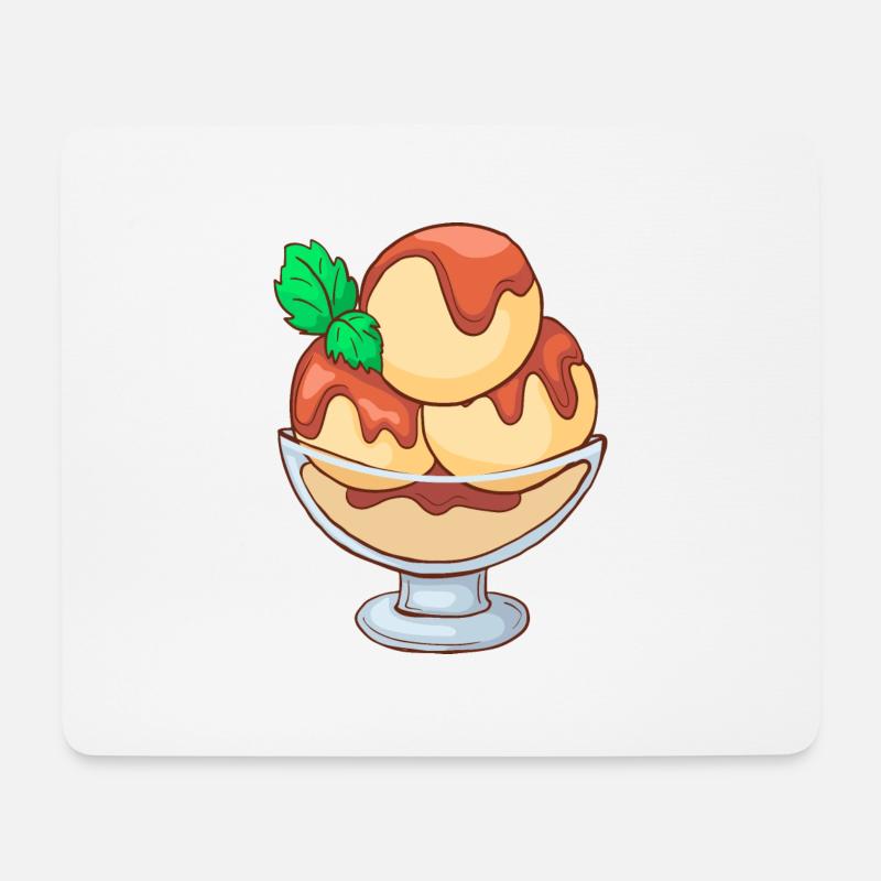Eis Speiseeis Eiskrem Eiscreme Kugeleis Eisbecher - Mousepad (Querformat) - Weiß