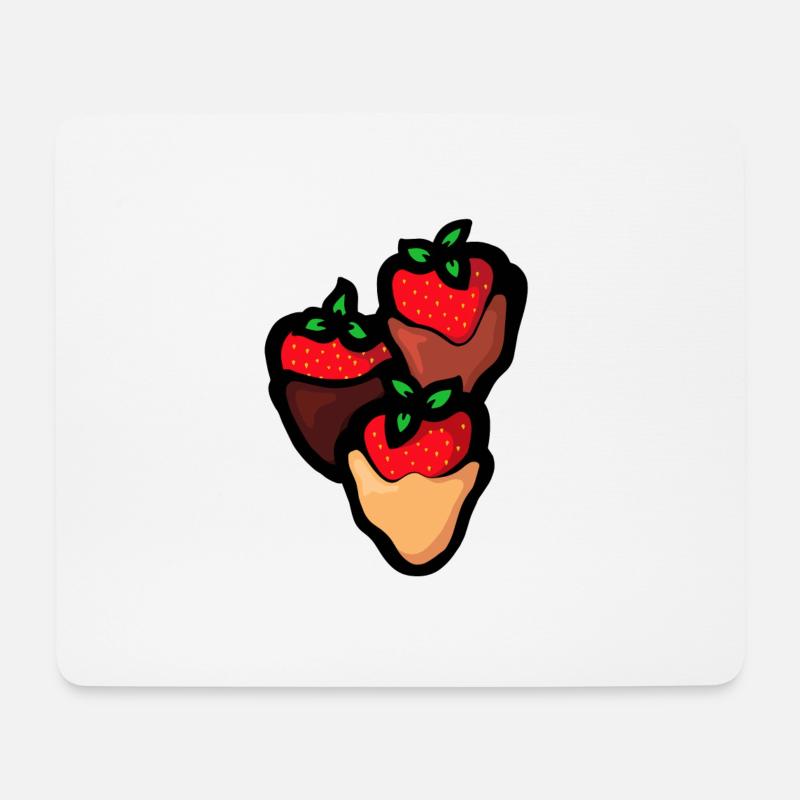 Erdbeeren - Mousepad (Querformat) - Weiß