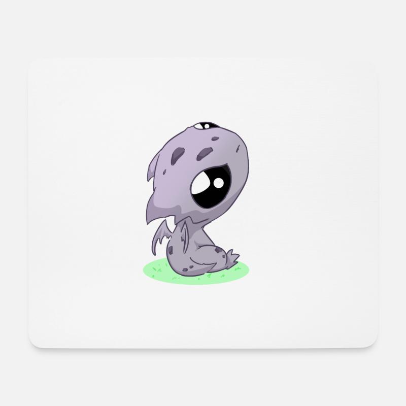 Drache Kawaii - Mousepad (Querformat) - Weiß