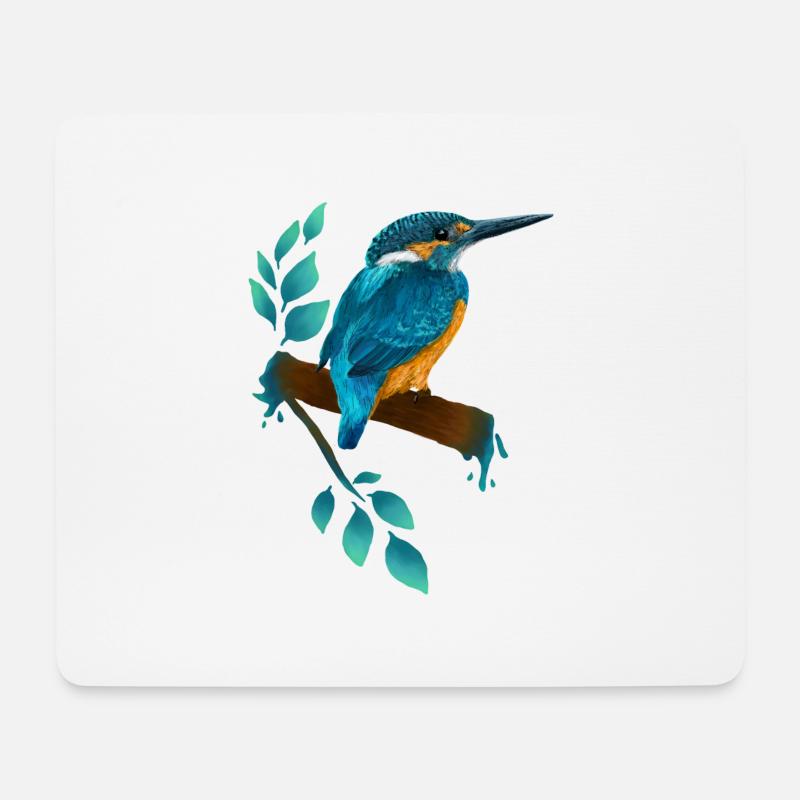 Eisvogel - Mousepad (Querformat) - Weiß
