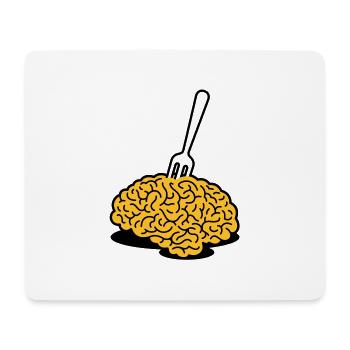 Un cerveau avec une fourchette - Tapis de souris (format paysage) - blanc - Devant