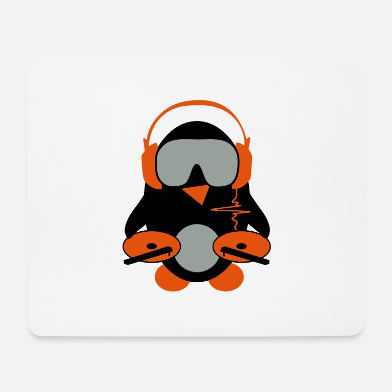 dj penguin - Mousepad (Querformat) - Weiß