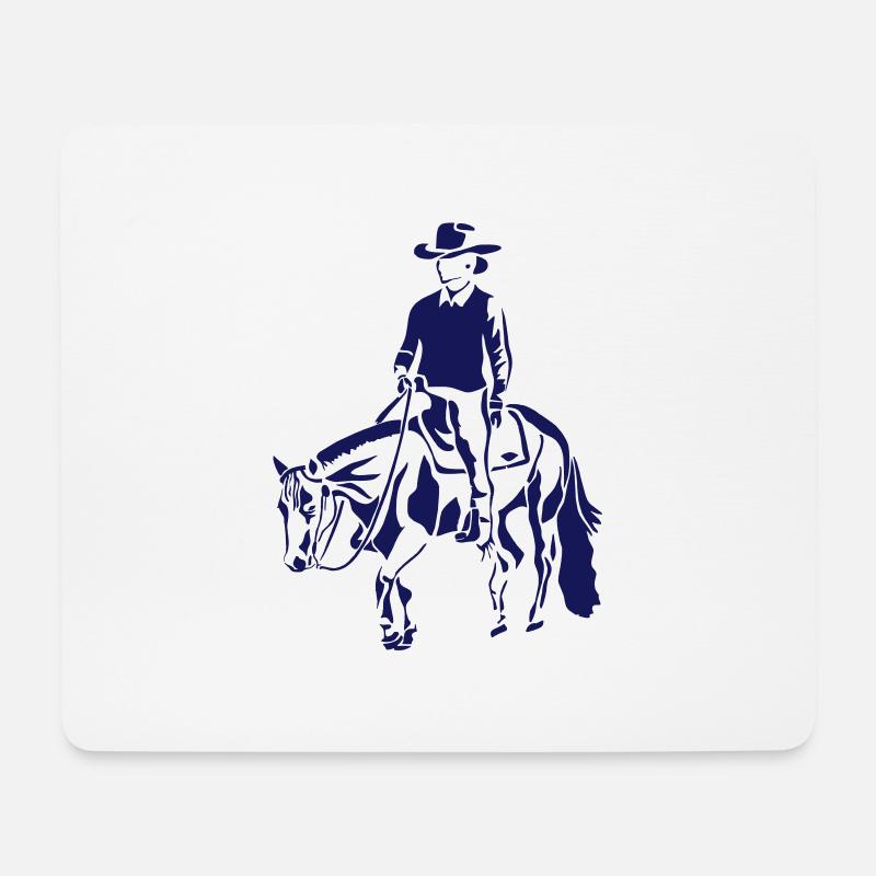 Freizeitpferd Westernreiter - Mousepad (Querformat) - Weiß