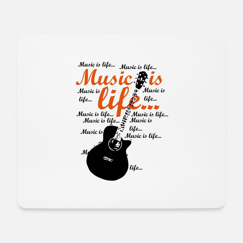 Music is life - Mousepad (Querformat) - Weiß