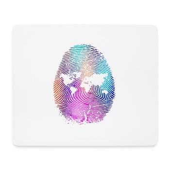 Bunter Fingerabdruck mit Weltkarte Welt Länder - Mousepad (Querformat) - Weiß - Vorne