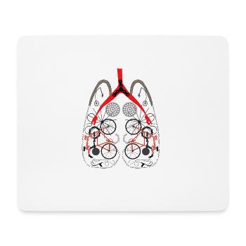 Cyclist's lungs made of bicycle parts - Mouse Pad (horizontal) - white - Front