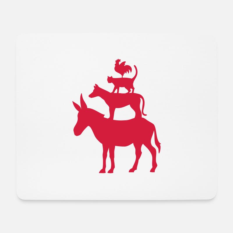 Bremer Stadtmusikanten - Mousepad (Querformat) - Weiß