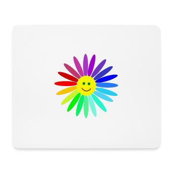 lachende regenbogenblume - Mousepad (Querformat) - Weiß - Vorne