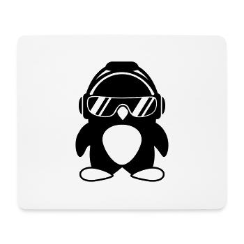 Penguin with headphones - Mouse Pad (horizontal) - white - Front