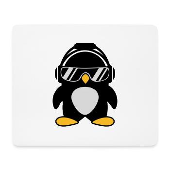 Penguin with headphones - Mouse Pad (horizontal) - white - Front