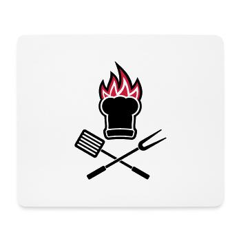 Barbecue sur le feu - Tapis de souris (format paysage) - blanc - Devant