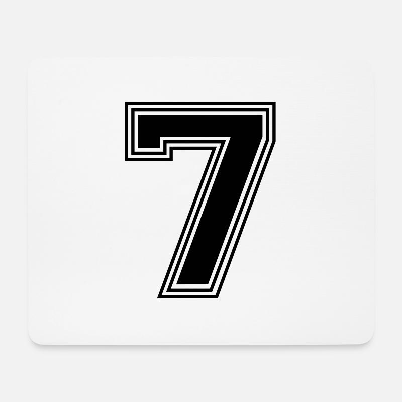 7_Nummer_7_(s31) - Mousepad (Querformat) - Weiß