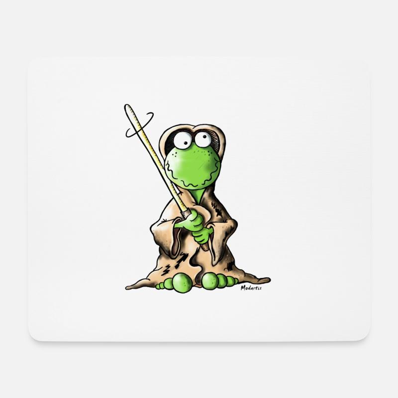Jedifrosch - Frosch - Mousepad (Querformat) - Weiß