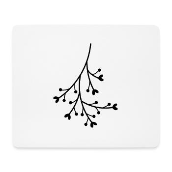 Branch heart blossoms branch leaves mistletoe love - Mouse Pad (horizontal) - white - Front