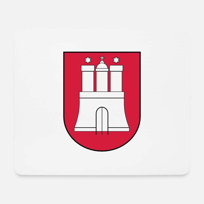 Hamburg Wappen - Mousepad (Querformat) - Weiß