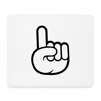 Finger Schlau Zeigen Hand Handschuh Comic Cartoon - Mousepad (Querformat) - Weiß - Vorne